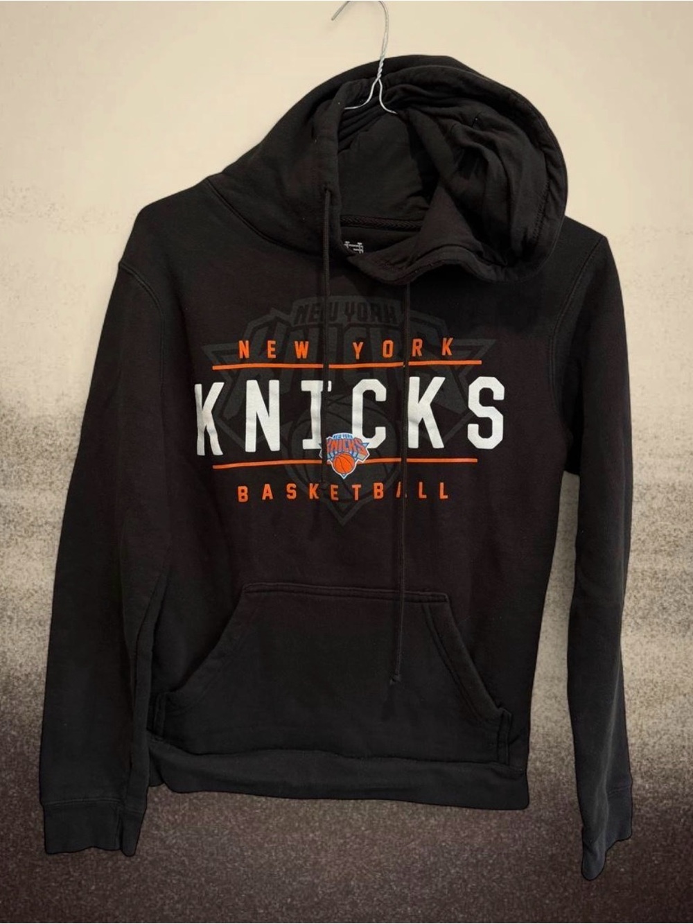 NBA Black Hoodie with Orange and White Team Details